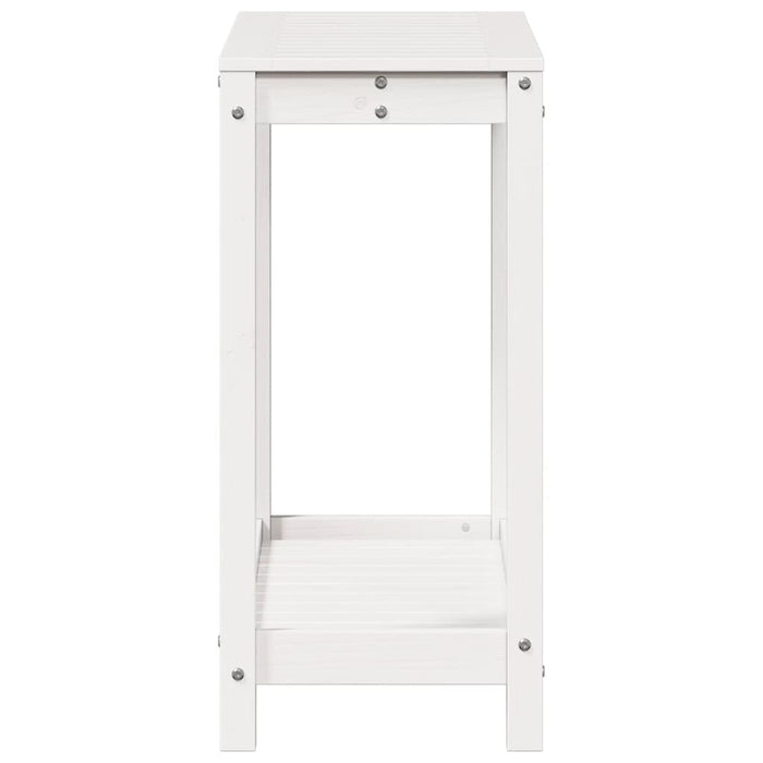 Pottebord med hylle hvit 82,5x35x75 cm heltre furu