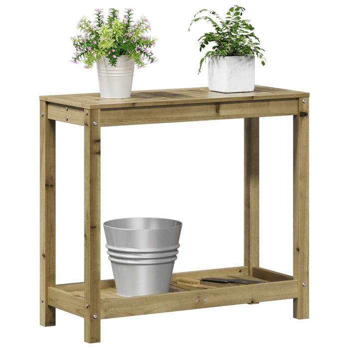 Pottebord med hylle 82,5x35x75 cm impregnert furu