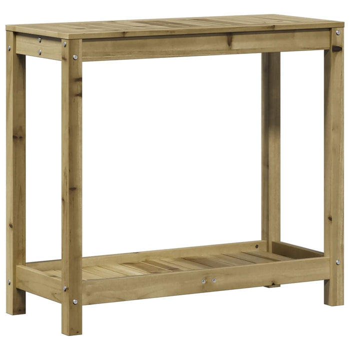 Pottebord med hylle 82,5x35x75 cm impregnert furu