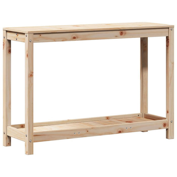 Pottebord med hylle 108x35x75 cm heltre furu