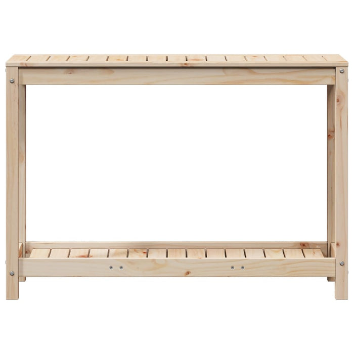 Pottebord med hylle 108x35x75 cm heltre furu