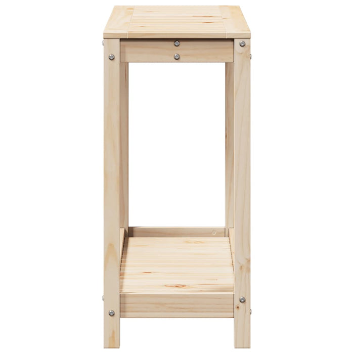 Pottebord med hylle 108x35x75 cm heltre furu