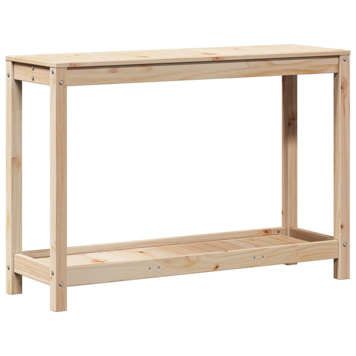 Pottebord med hylle 108x35x75 cm heltre furu