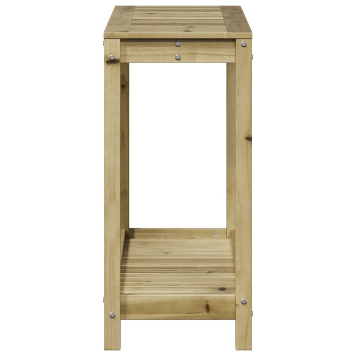 Pottebord med hylle 108x35x75 cm heltre furu