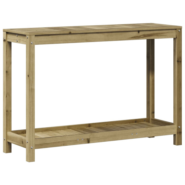 Pottebord med hylle 108x35x75 cm heltre furu