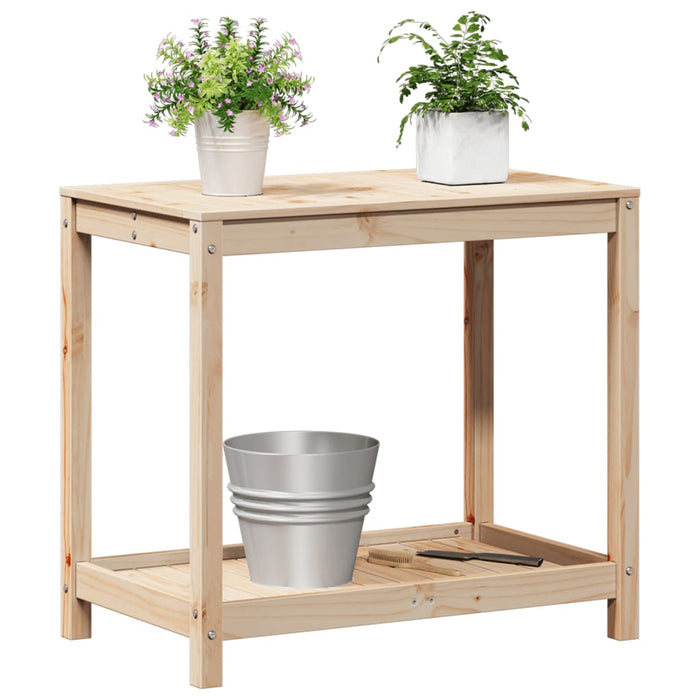 Pottebord med hylle 82,5x50x75 cm heltre furu