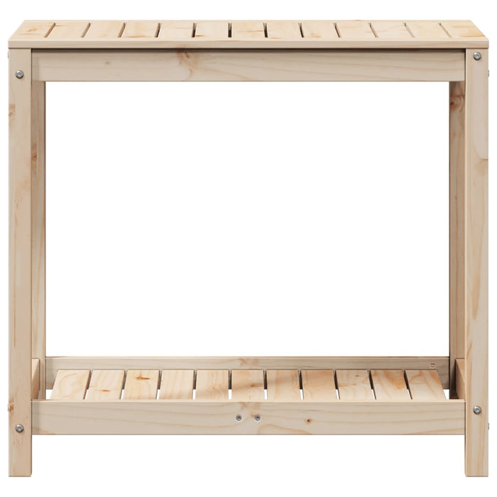 Pottebord med hylle 82,5x50x75 cm heltre furu