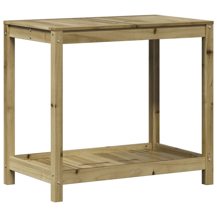 Pottebord med hylle 82,5x50x75 cm impregnert furu