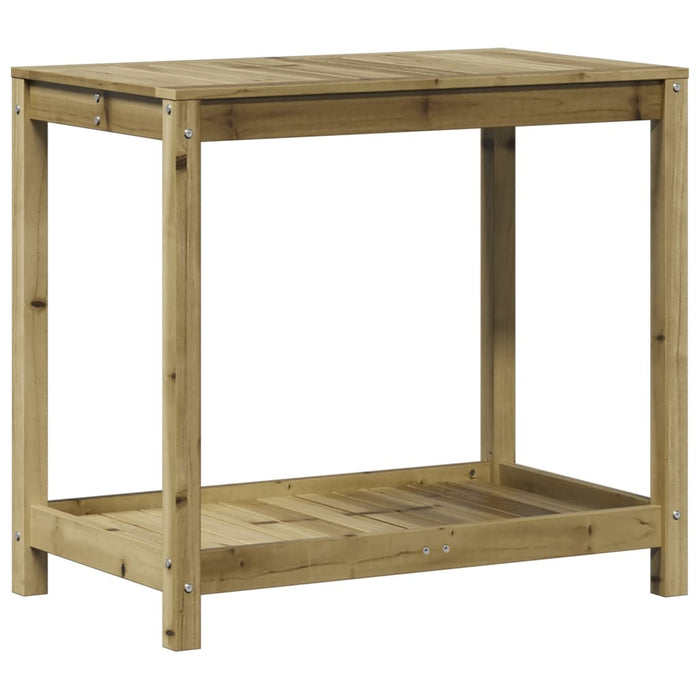 Pottebord med hylle 82,5x50x75 cm impregnert furu