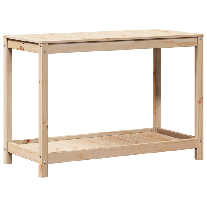 Pottebord med hylle 108x50x75 cm heltre furu