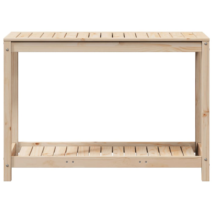 Pottebord med hylle 108x50x75 cm heltre furu