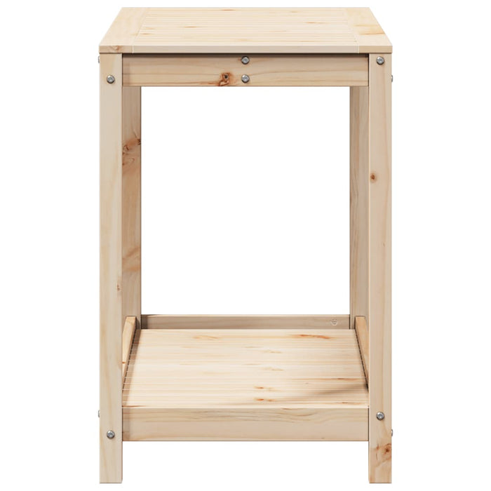 Pottebord med hylle 108x50x75 cm heltre furu