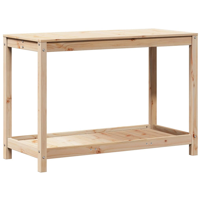 Pottebord med hylle 108x50x75 cm heltre furu