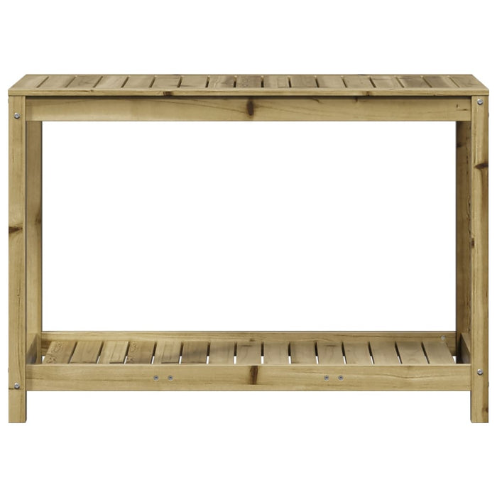 Pottebord med hylle 108x50x75 cm heltre furu