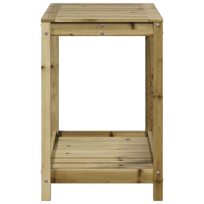 Pottebord med hylle 108x50x75 cm heltre furu