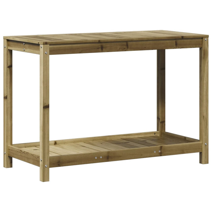 Pottebord med hylle 108x50x75 cm heltre furu