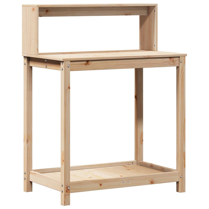 Pottebord med hyller 82,5x50x109,5 cm heltre furu