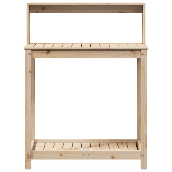 Pottebord med hyller 82,5x50x109,5 cm heltre furu