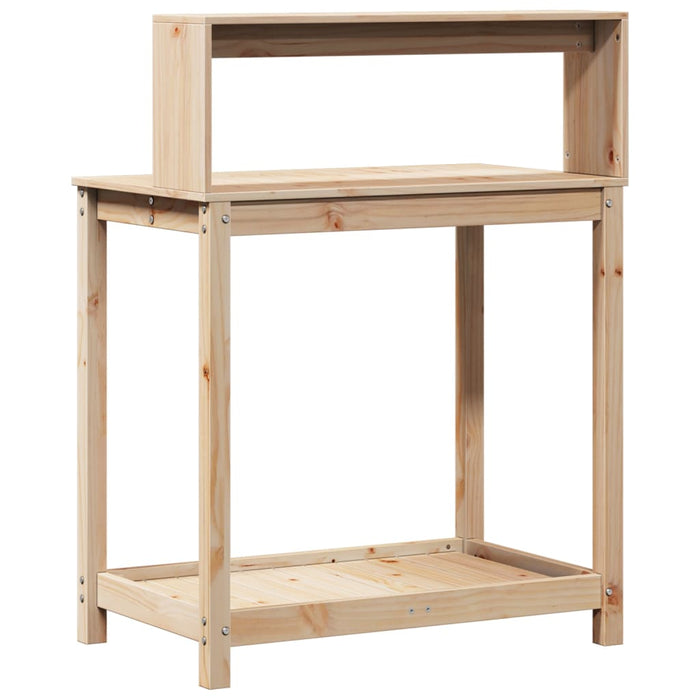 Pottebord med hyller 82,5x50x109,5 cm heltre furu