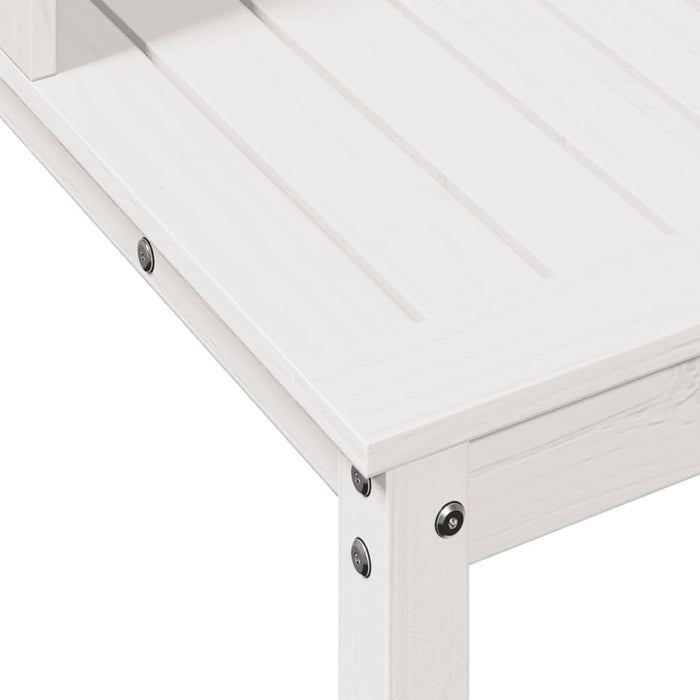 Pottebord med hyller hvit 82,5x50x109,5 cm heltre furu