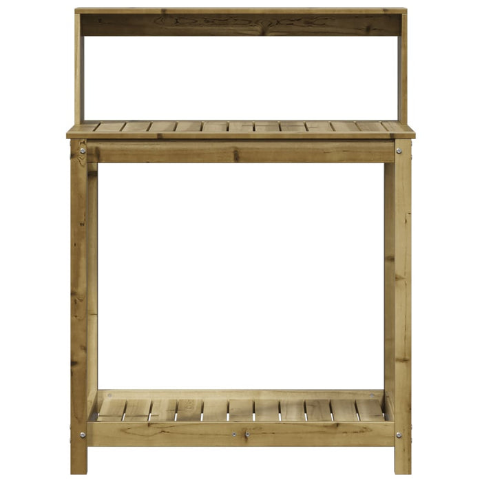 Pottebord med hyller 82,5x50x109,5 cm impregnert furu