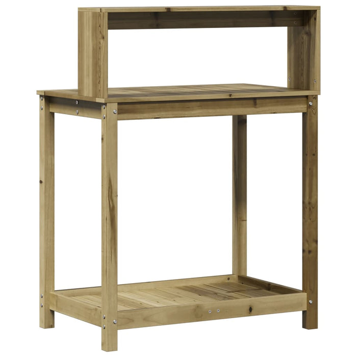 Pottebord med hyller 82,5x50x109,5 cm impregnert furu