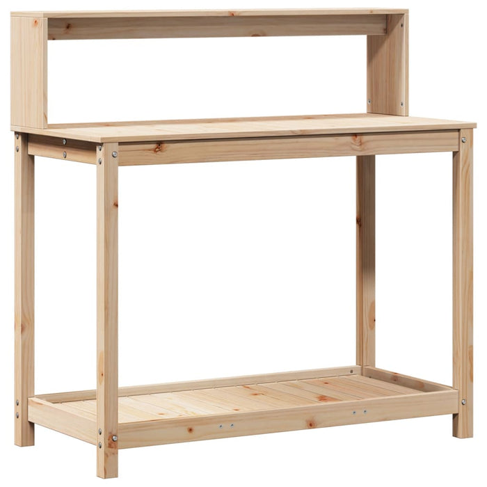 Pottebord med hyller 108x50x109,5 cm heltre furu