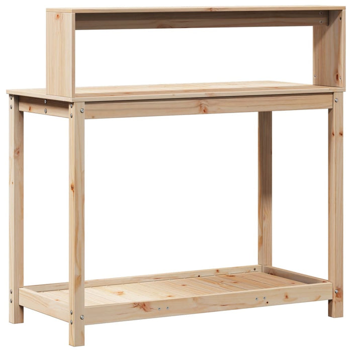 Pottebord med hyller 108x50x109,5 cm heltre furu