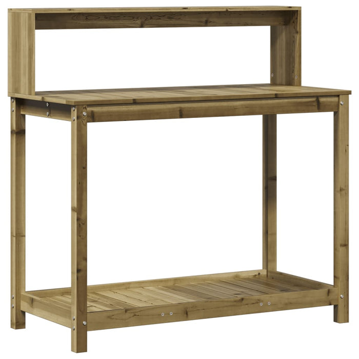 Pottebord med hyller 108x50x109,5 cm heltre furu