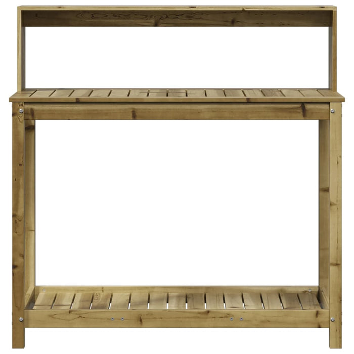 Pottebord med hyller 108x50x109,5 cm heltre furu