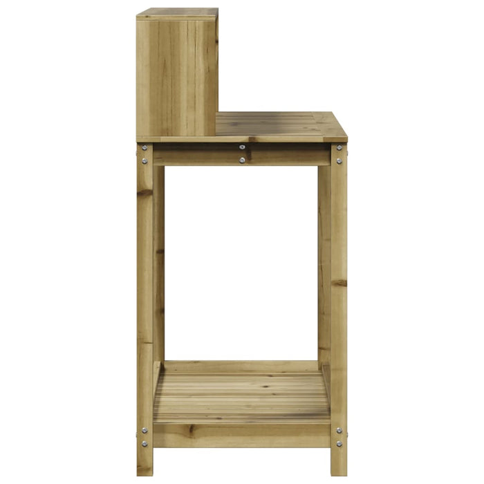 Pottebord med hyller 108x50x109,5 cm heltre furu