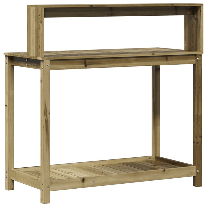 Pottebord med hyller 108x50x109,5 cm heltre furu