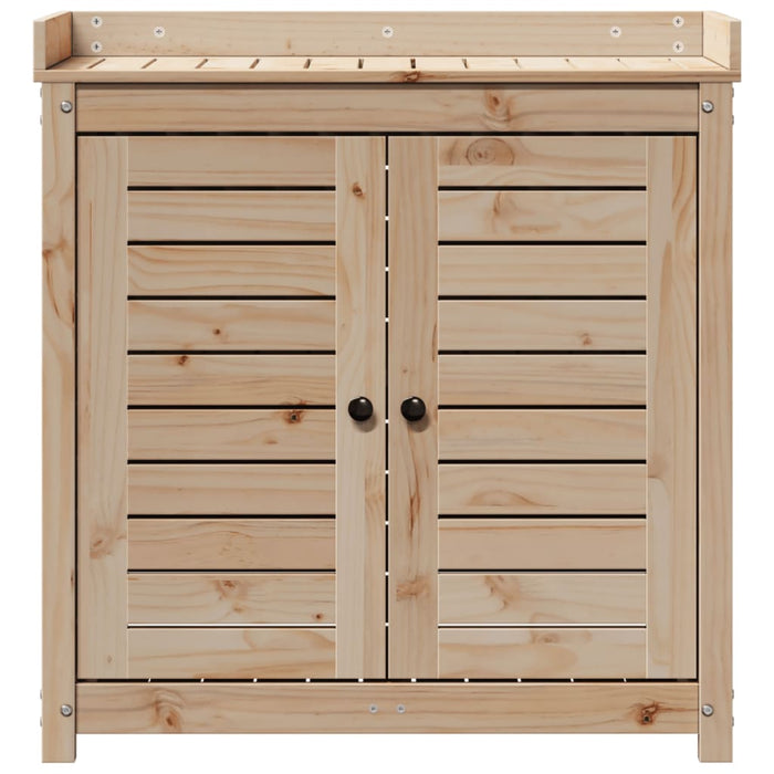 Pottebord med hyller 82,5x50x86,5 cm heltre furu