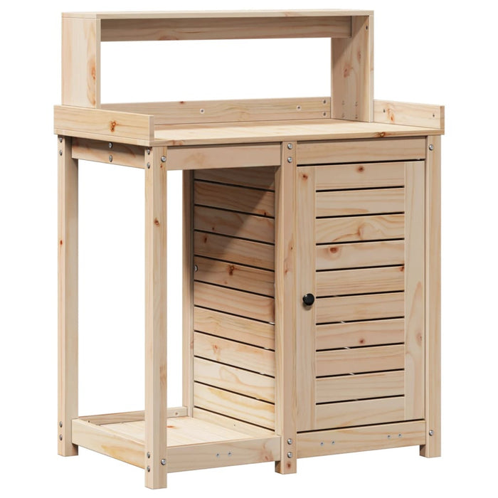 Pottebord med hyller 82,5x50x109,5 cm heltre furu