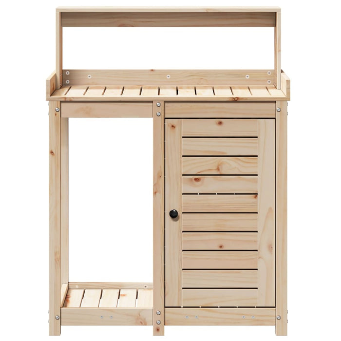 Pottebord med hyller 82,5x50x109,5 cm heltre furu