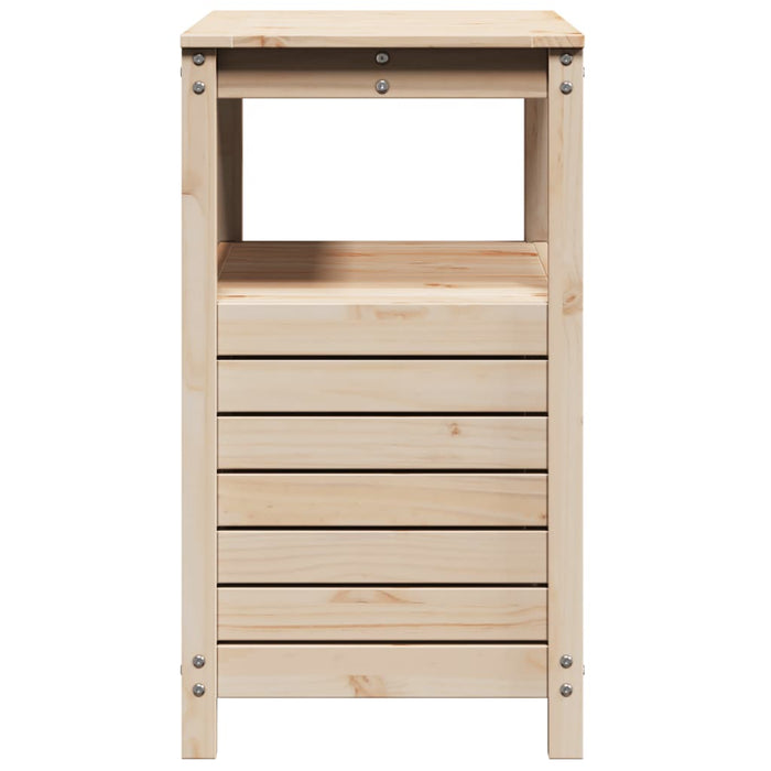 Pottebord med hyller 82,5x45x81 cm heltre furu