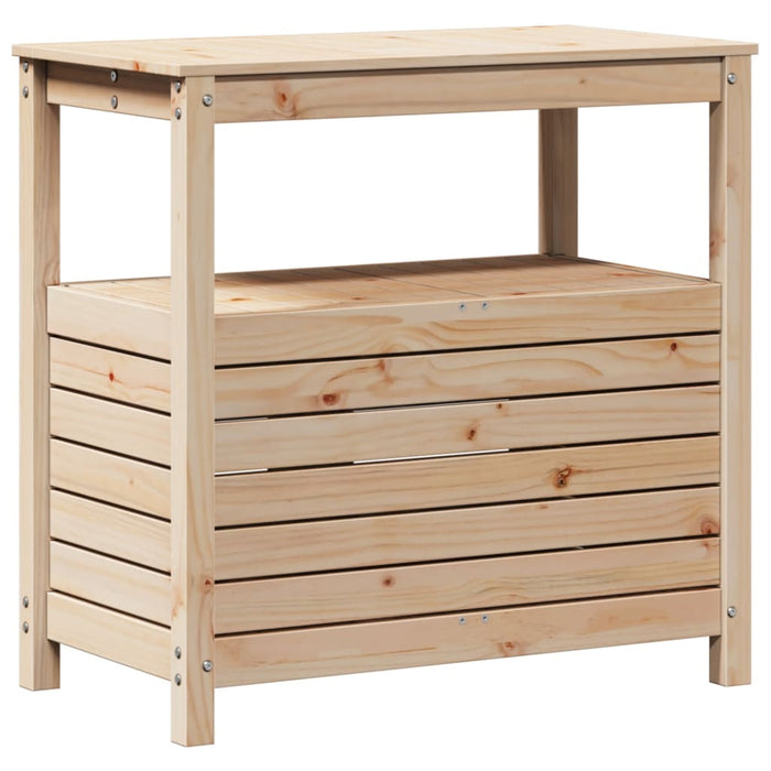 Pottebord med hyller 82,5x45x81 cm heltre furu