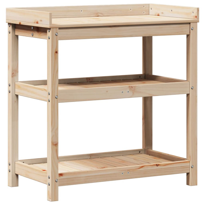 Pottebord med hyller 82,5x45x86,5 cm heltre furu