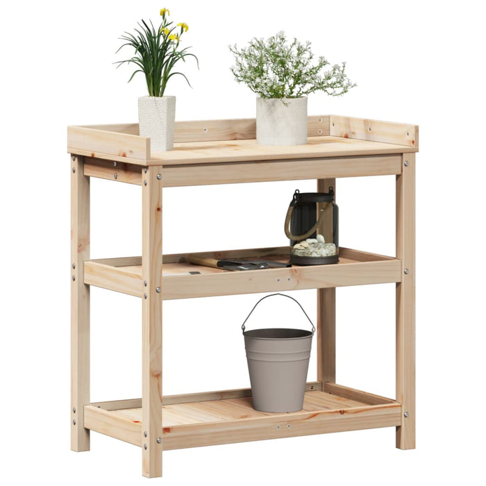 Pottebord med hyller 82,5x45x86,5 cm heltre furu