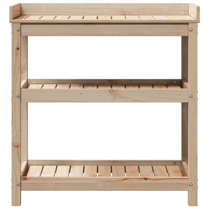 Pottebord med hyller 82,5x45x86,5 cm heltre furu