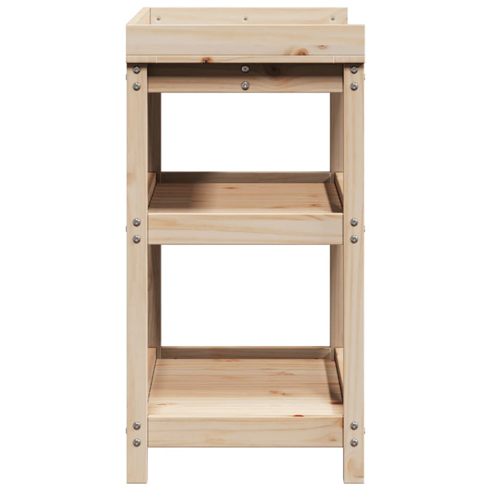 Pottebord med hyller 82,5x45x86,5 cm heltre furu