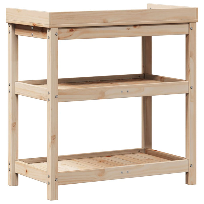 Pottebord med hyller 82,5x45x86,5 cm heltre furu