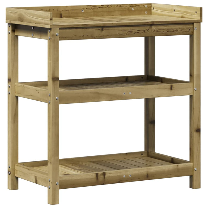 Pottebord med hyller 82,5x45x86,5 cm impregnert furu