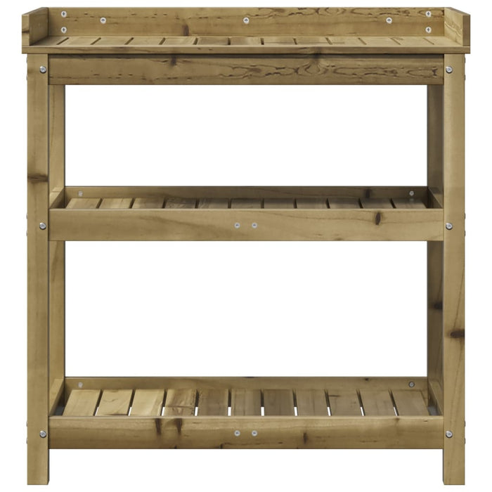 Pottebord med hyller 82,5x45x86,5 cm impregnert furu