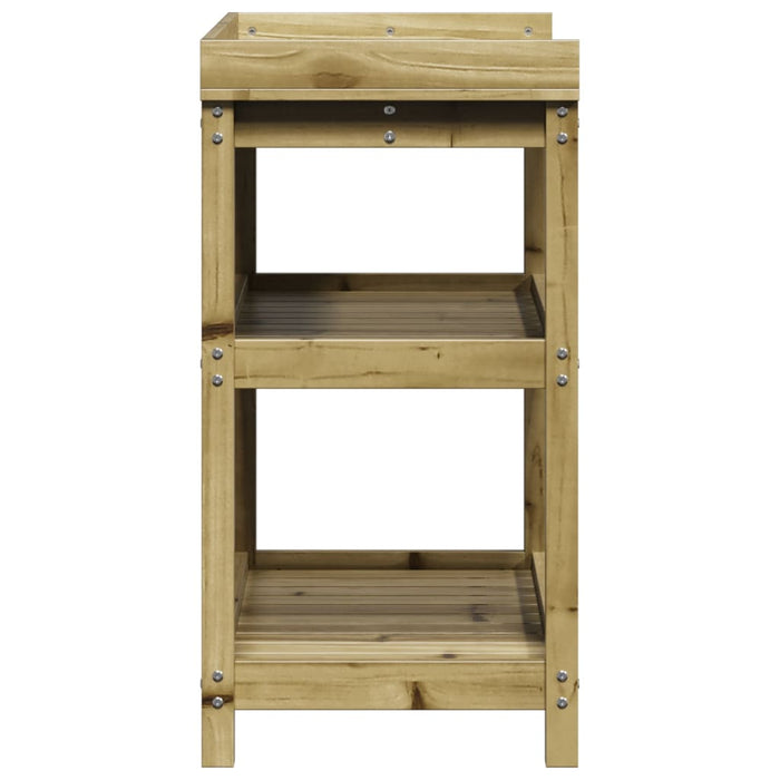 Pottebord med hyller 82,5x45x86,5 cm impregnert furu