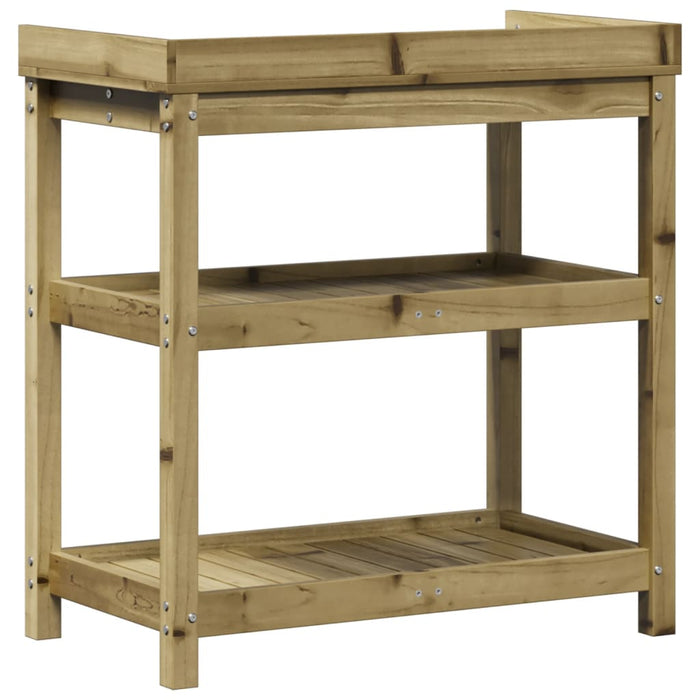 Pottebord med hyller 82,5x45x86,5 cm impregnert furu