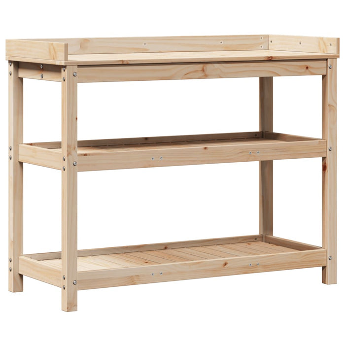 Pottebord med hyller 108x45x86,5 cm heltre furu