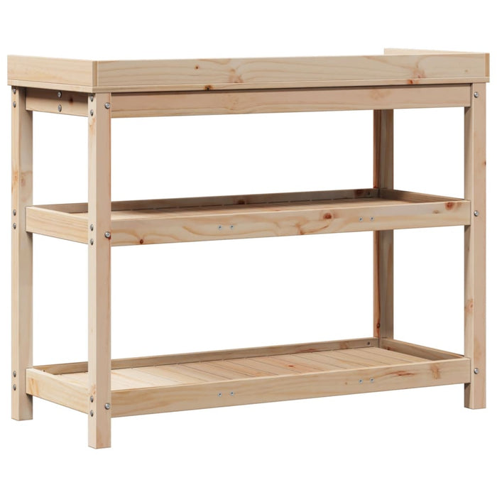 Pottebord med hyller 108x45x86,5 cm heltre furu