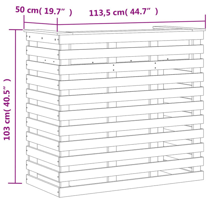 Utendørs barbord 113,5x50x103 cm heltre furu