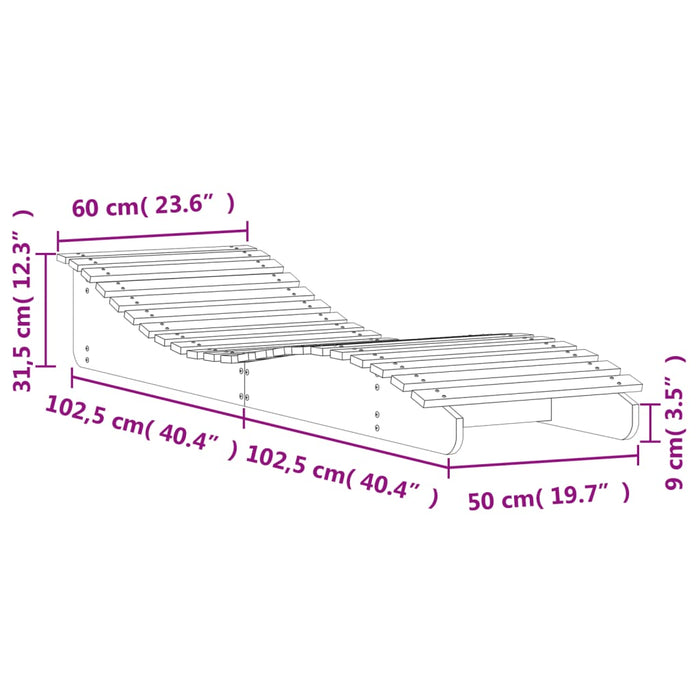 Solseng 205x60x31,5 cm heltre furu